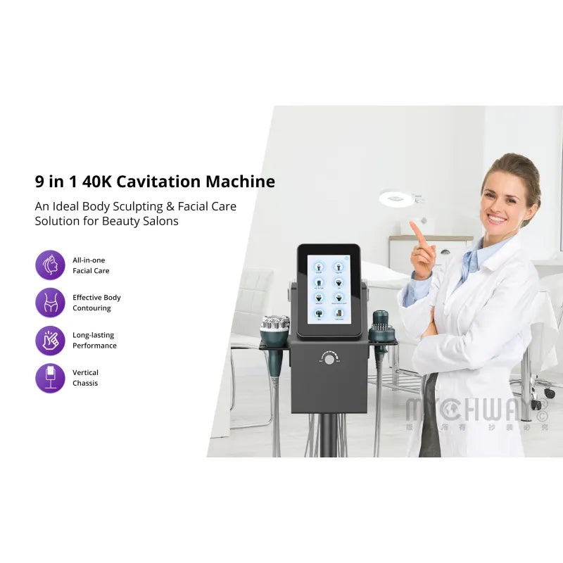 Pro 9-in-1 40k Ultrasonic Cavitation Machine For Body Contouring & Facial Care